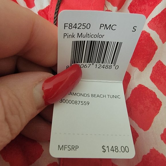 NWT's Coach Pink Diamond Beach Tunic - Picture 2 of 4
